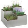 Trädgårdsplanterare Galvaniserat Stål vidaXL 80 x 80 x 60 cm – miniatyr 3