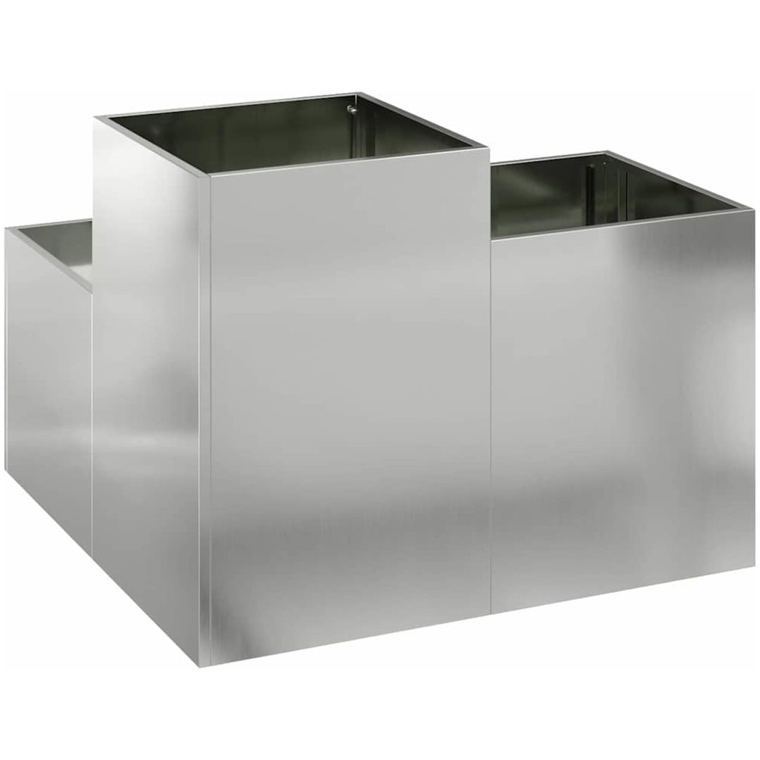 Trädgårdsplanterare Galvaniserat Stål vidaXL 80 x 80 x 60 cm – bild 5