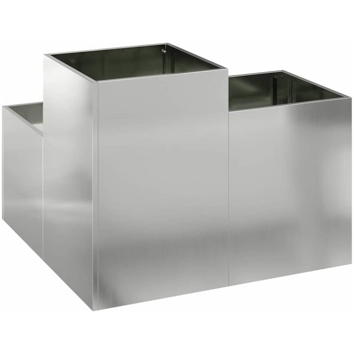 Trädgårdsplanterare Galvaniserat Stål vidaXL 80 x 80 x 60 cm – bild 5