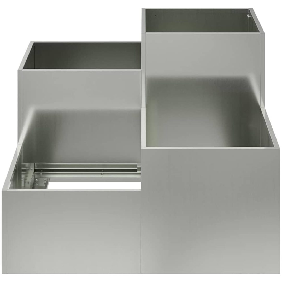 Trädgårdsplanterare Galvaniserat Stål vidaXL 80 x 80 x 60 cm – bild 6