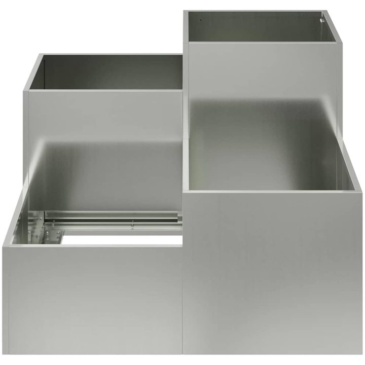 Trädgårdsplanterare Galvaniserat Stål vidaXL 80 x 80 x 60 cm – bild 6