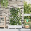 Trädgårdsplanterare med bevattningssystem 2 st Vit vidaXL 80 x 40 x 126 cm – miniatyr 3