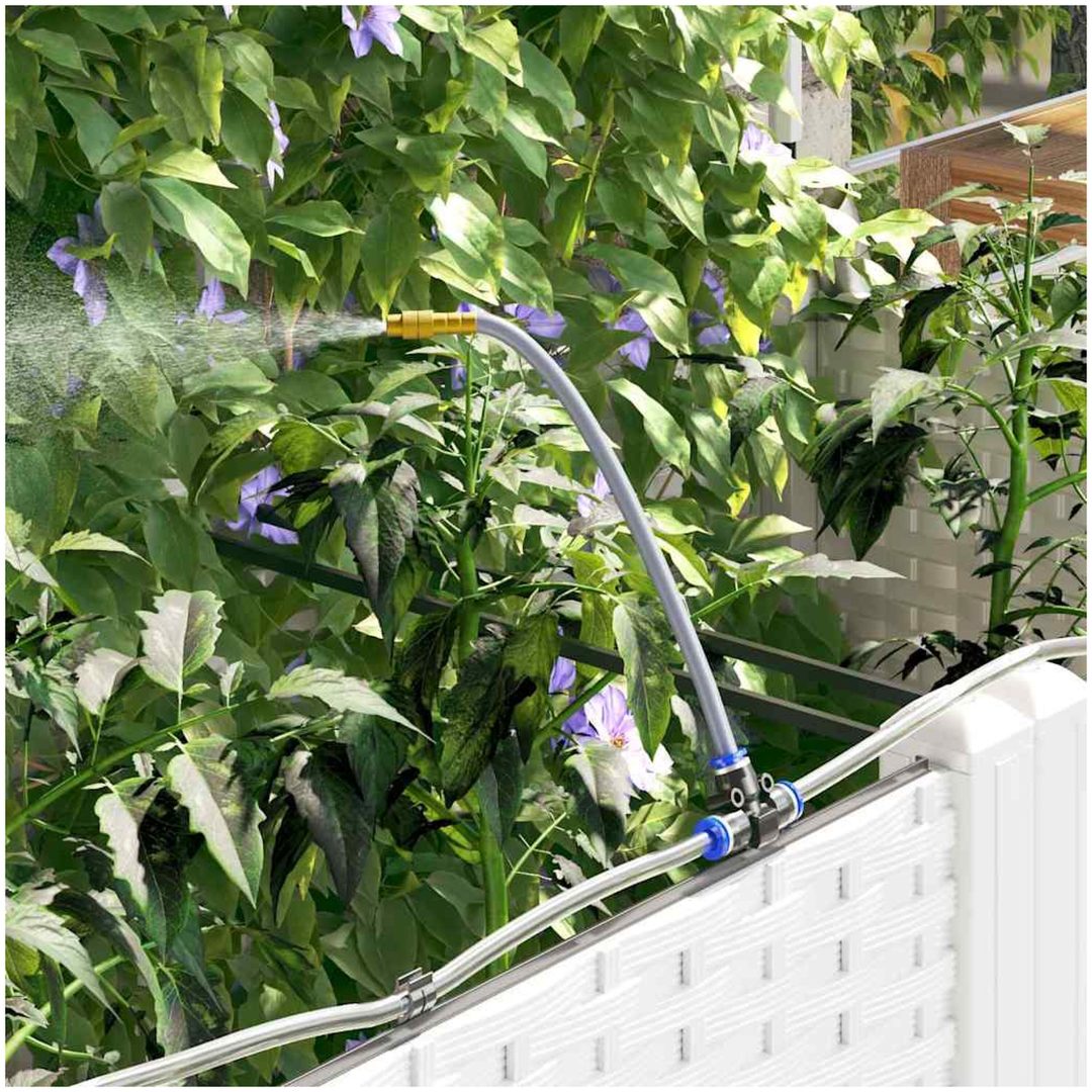 Trädgårdsplanterare med bevattningssystem 2 st Vit vidaXL 80 x 40 x 126 cm – bild 5