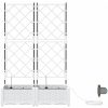 Trädgårdsplanterare med bevattningssystem 2 st Vit vidaXL 80 x 40 x 126 cm – miniatyr 6