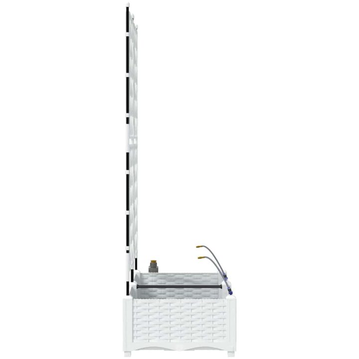 Trädgårdsplanterare med bevattningssystem 2 st Vit vidaXL 80 x 40 x 126 cm – bild 7
