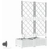 Trädgårdsplanterare med bevattningssystem 2 st Vit vidaXL 80 x 40 x 126 cm – miniatyr 8
