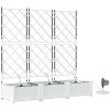 Trädgårdsplanterare med bevattningssystem 3 st Vit vidaXL 120 x 40 x 126 cm – miniatyr 2