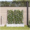 Trädgårdsplanterare med bevattningssystem 3 st Vit vidaXL 120 x 40 x 126 cm – miniatyr 1