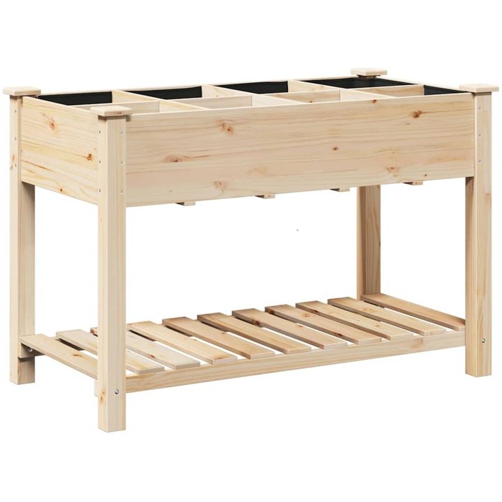 Trädgårdsplanterare med galler 115x59x76 cm Massivt trä Furu vidaXL 115 x 59 x 76.5 cm – bild 2