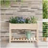 Trädgårdsplanterare med galler 115x59x76 cm Massivt trä Furu vidaXL 115 x 59 x 76.5 cm – miniatyr 1