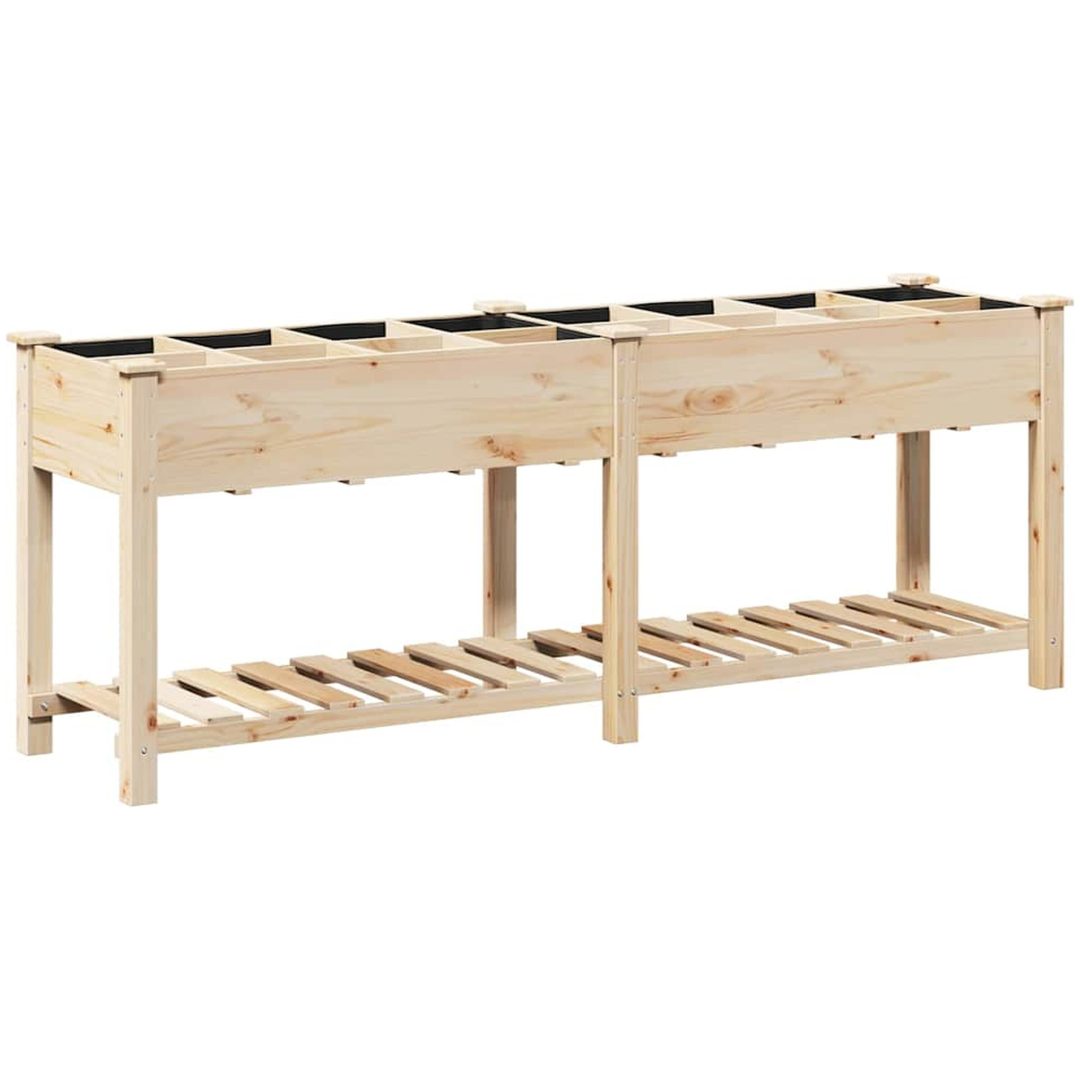 Trädgårdsplanterare med galler 203x53x76 cm Solid Furu vidaXL 203.5 x 53 x 76.5 cm – bild 2