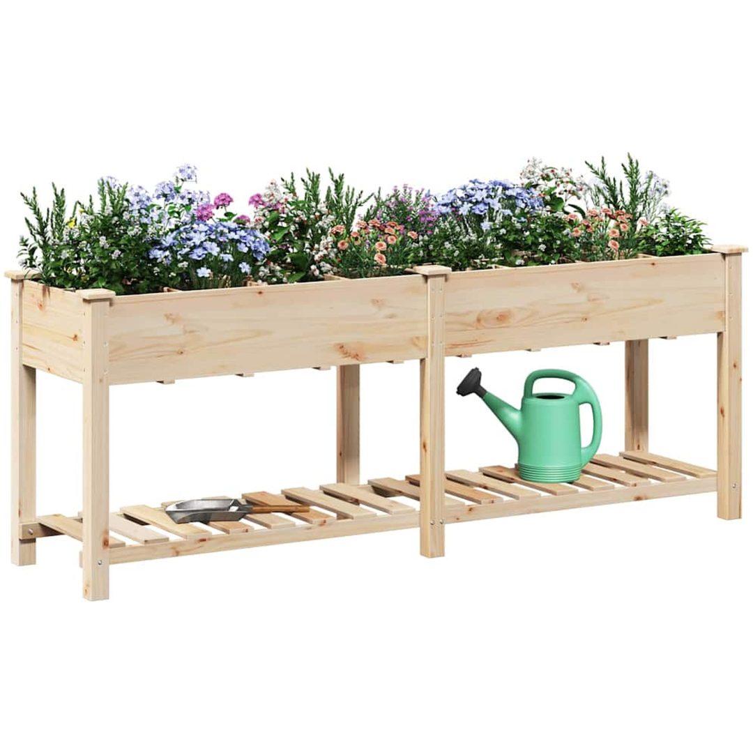 Trädgårdsplanterare med galler 203x53x76 cm Solid Furu vidaXL 203.5 x 53 x 76.5 cm – bild 3