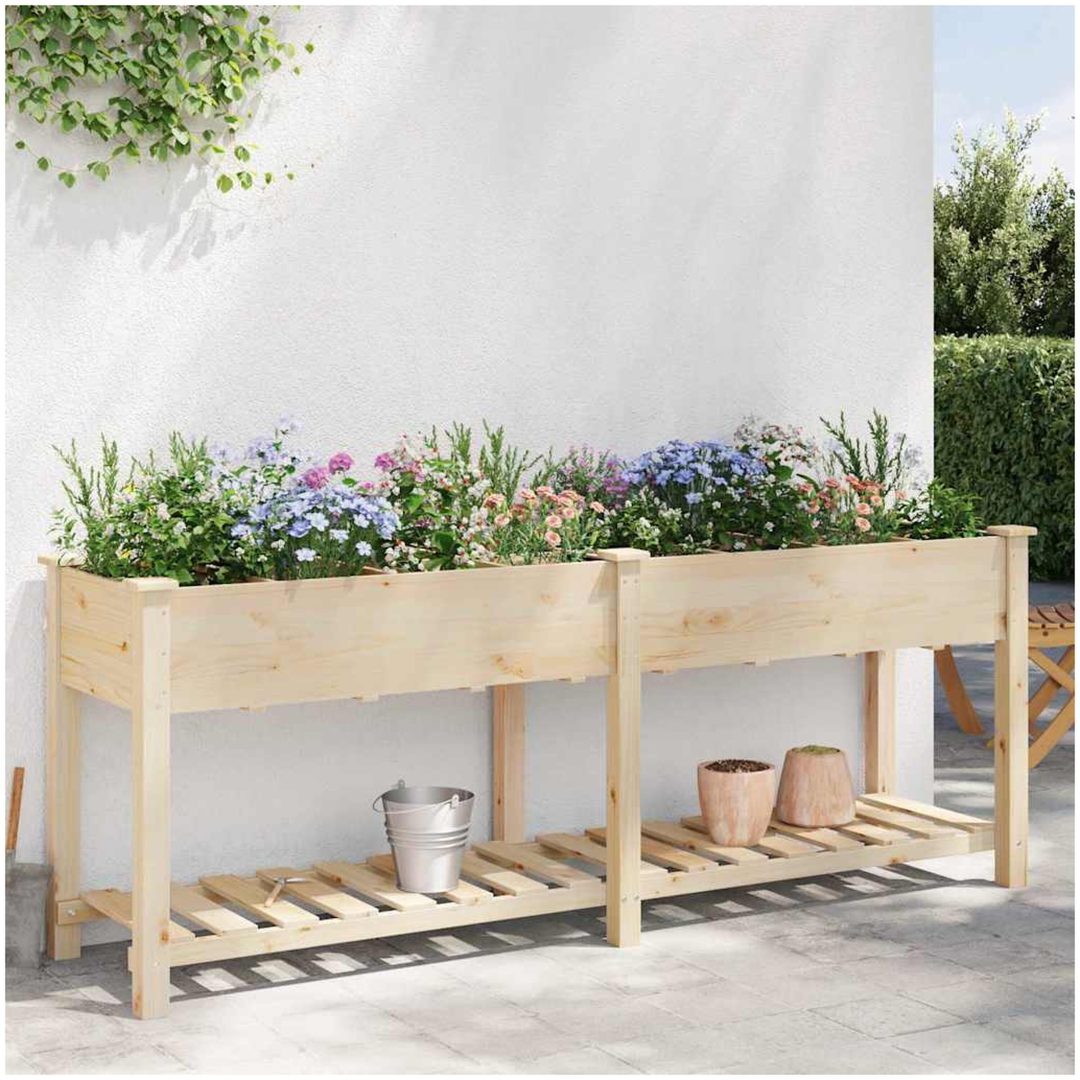 Trädgårdsplanterare med galler 203x53x76 cm Solid Furu vidaXL 203.5 x 53 x 76.5 cm – bild 4