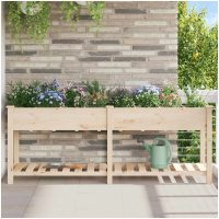 Trädgårdsplanterare med galler 203x53x76 cm Solid Furu vidaXL