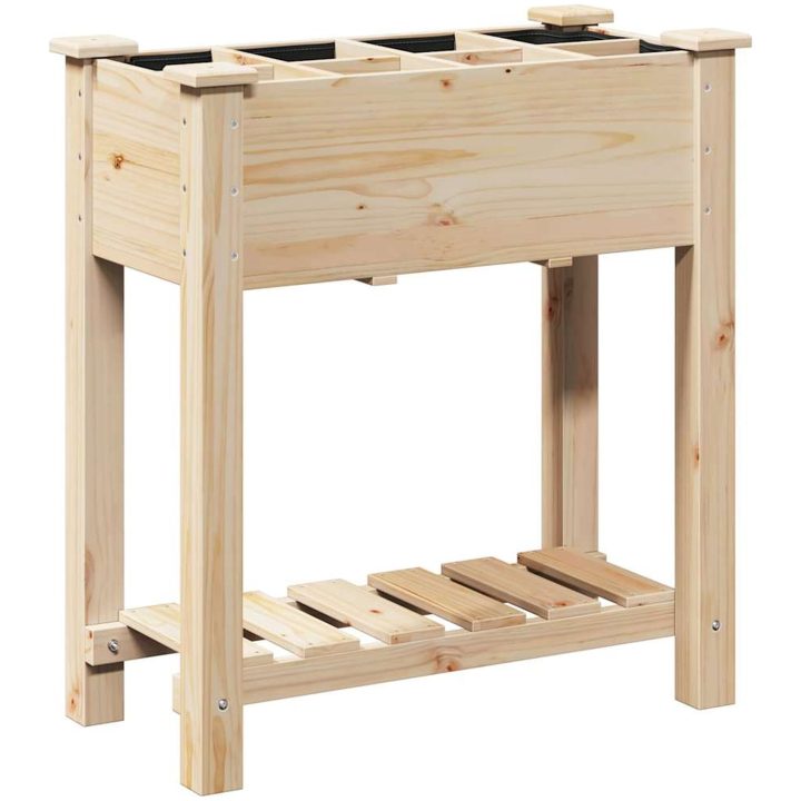 Trädgårdsplanterare med Galler 71x37x76 cm Massivt Trä Tall vidaXL 71 x 37 x 76,5 cm – bild 7