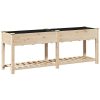 Trädgårdsplanterare med hylla 203x53x76 cm i massivt trä vidaXL Large – miniatyr 2