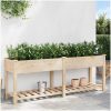 Trädgårdsplanterare med hylla 203x53x76 cm i massivt trä vidaXL Large – miniatyr 4