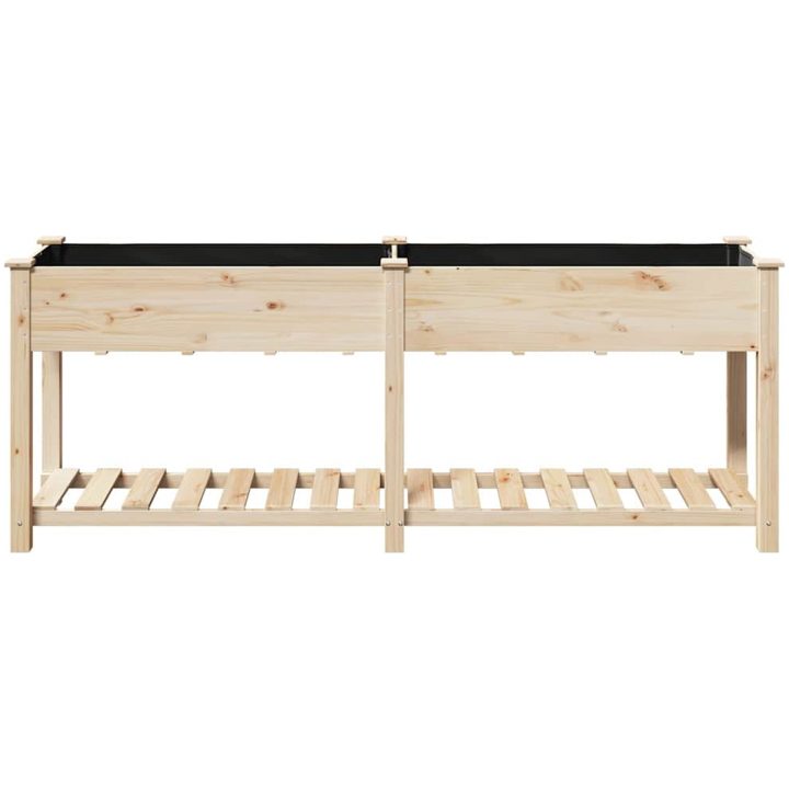 Trädgårdsplanterare med hylla 203x53x76 cm i massivt trä vidaXL Large – bild 5