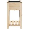 Trädgårdsplanterare med hylla 45x45x76 cm Massivt trä Gran vidaXL 45 x 45 x 76.5 cm – miniatyr 5