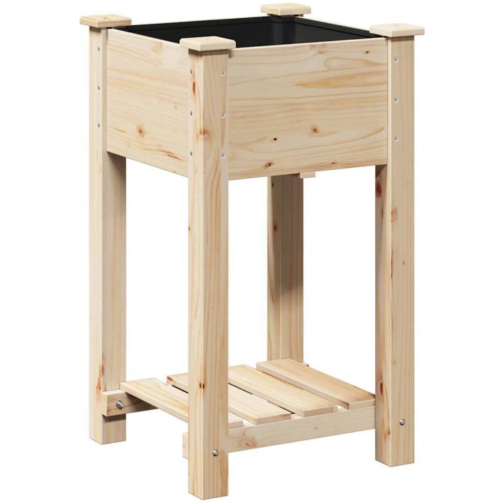 Trädgårdsplanterare med hylla 45x45x76 cm Massivt trä Gran vidaXL 45 x 45 x 76.5 cm – bild 7