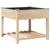 Trädgårdsplanterare med hylla 90x90x76 cm i massivt furu vidaXL Large – miniatyr 2