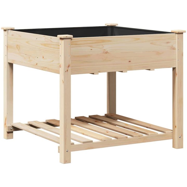 Trädgårdsplanterare med hylla 90x90x76 cm i massivt furu vidaXL Large – bild 2