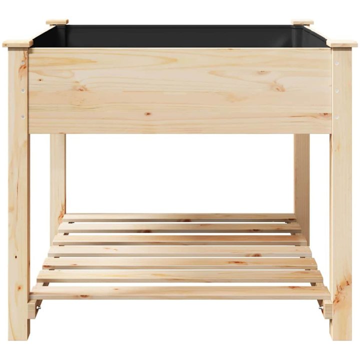 Trädgårdsplanterare med hylla 90x90x76 cm i massivt furu vidaXL Large – bild 6