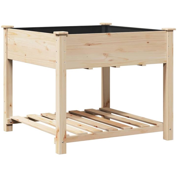 Trädgårdsplanterare med hylla 90x90x76 cm i massivt furu vidaXL Large – bild 7
