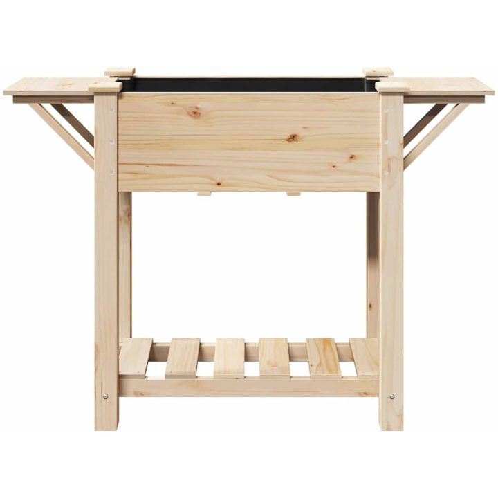 Trädgårdsplanterare med hyllor 111x37x76 cm Massivt Furu vidaXL 111 x 37 x 76,5 cm – bild 5