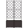 Trädgårdsplanterare med Spaljé 2 st Brun vidaXL 80 x 40 x 143 cm – miniatyr 5