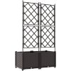 Trädgårdsplanterare med Spaljé 2 st Brun vidaXL 80 x 40 x 143 cm – miniatyr 7