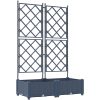 Trädgårdsplanterare med spaljé 2 st Grå vidaXL 80 x 40 x 125,5 cm – miniatyr 2