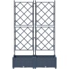 Trädgårdsplanterare med spaljé 2 st Grå vidaXL 80 x 40 x 125,5 cm – miniatyr 5