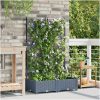 Trädgårdsplanterare med Spaljé 2 st Ljusgrå vidaXL 80 x 40 x 125.5 cm – miniatyr 3