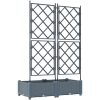 Trädgårdsplanterare med Spaljé 2 st Ljusgrå vidaXL 80 x 40 x 125.5 cm – miniatyr 7