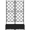 Trädgårdsplanterare med spaljé 2 st Svart vidaXL 80 x 40 x 125,5 cm – miniatyr 5