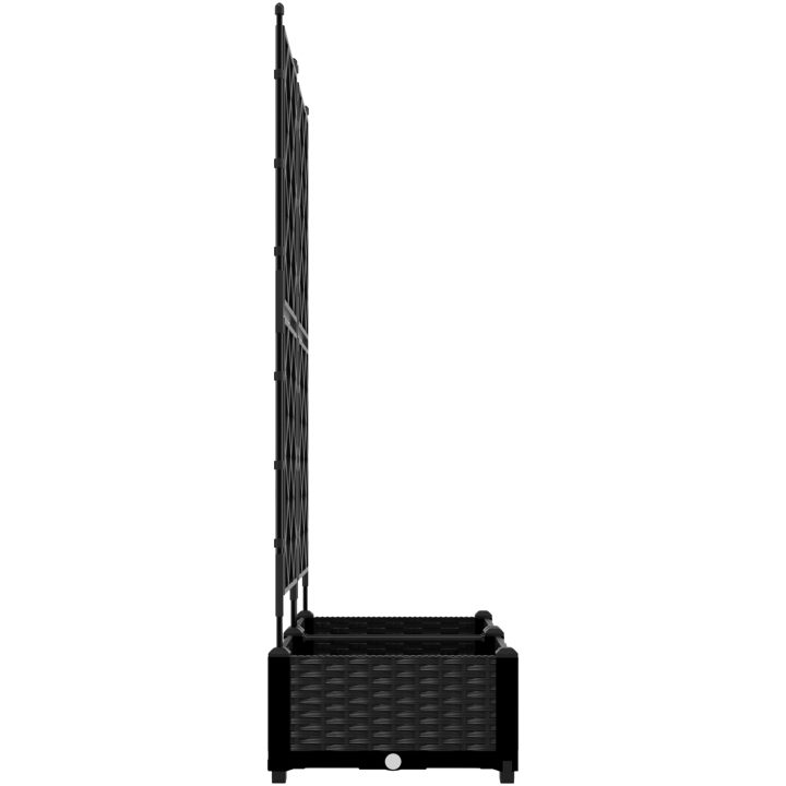 Trädgårdsplanterare med spaljé 2 st Svart vidaXL 80 x 40 x 125,5 cm – bild 6