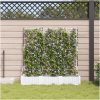 Trädgårdsplanterare med spaljé 3 pcs Vit vidaXL 120 x 40 x 125.5 cm – miniatyr 3