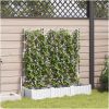 Trädgårdsplanterare med spaljé 3 pcs Vit vidaXL 120 x 40 x 125.5 cm – miniatyr 1