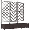 Trädgårdsplanterare med spaljé 3 st Brun vidaXL 120 x 40 x 125.5 cm – miniatyr 2
