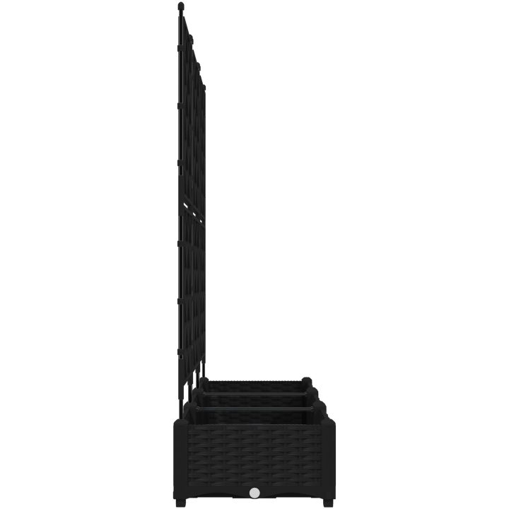 Trädgårdsplanterare med Spaljé 3 st Svart vidaXL 120 x 40 x 125.5 cm – bild 6