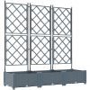 Trädgårdsplanterare med spaljé 3 stycken Ljusgrå vidaXL 120 x 40 x 125.5 cm – miniatyr 2