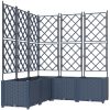 Trädgårdsplanterare med spaljé 5 st Grå vidaXL 120 x 120 x 143 cm – miniatyr 2