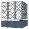 Trädgårdsplanterare med spaljé 5 st Grå vidaXL 120 x 120 x 143 cm – miniatyr 6