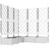 Trädgårdsplanterare med Spaljé 5 st Vit vidaXL 120 x 120 x 125.5 cm – miniatyr 2