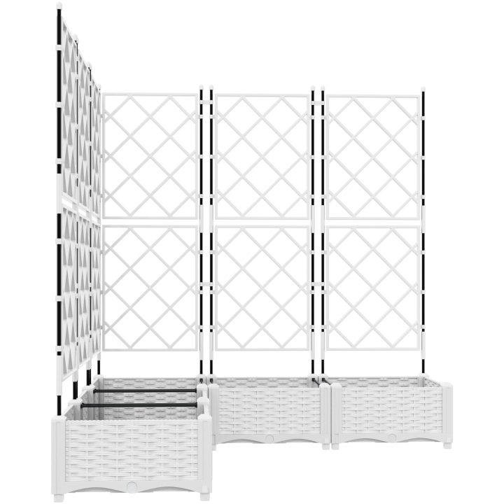 Trädgårdsplanterare med Spaljé 5 st Vit vidaXL 120 x 120 x 125.5 cm – bild 5