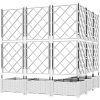 Trädgårdsplanterare med Spaljé 5 st Vit vidaXL 120 x 120 x 125.5 cm – miniatyr 6