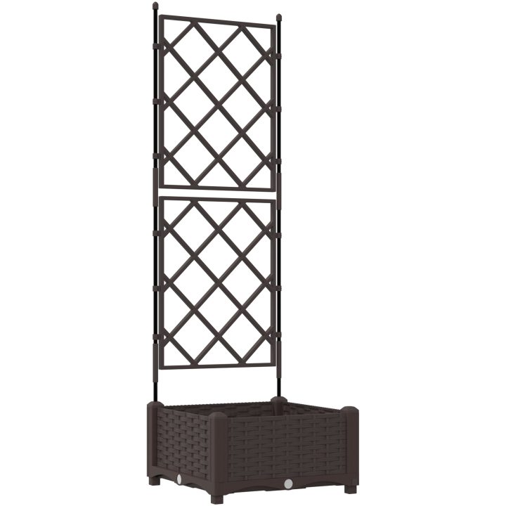 Trädgårdsplanterare med Spaljé Brun 40x40x125,5 cm vidaXL 40 x 40 x 125 cm – bild 2