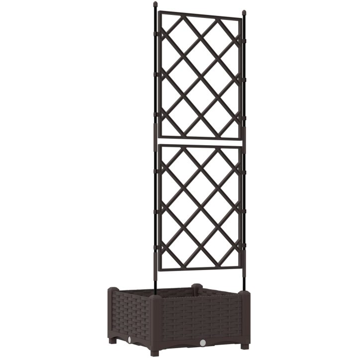 Trädgårdsplanterare med Spaljé Brun 40x40x125,5 cm vidaXL 40 x 40 x 125 cm – bild 7