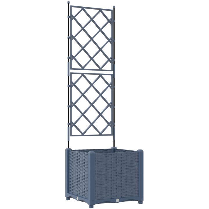 Trädgårdsplanterare med Spaljé Grå vidaXL 40 x 40 x 143 cm – bild 2